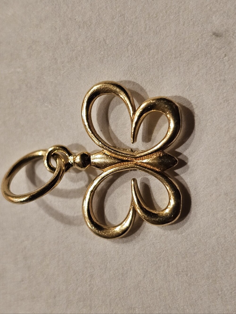 Vintage 14KT Italian Yellow Gold Openwork Butterfly Pendant Charm 1.05 grams
